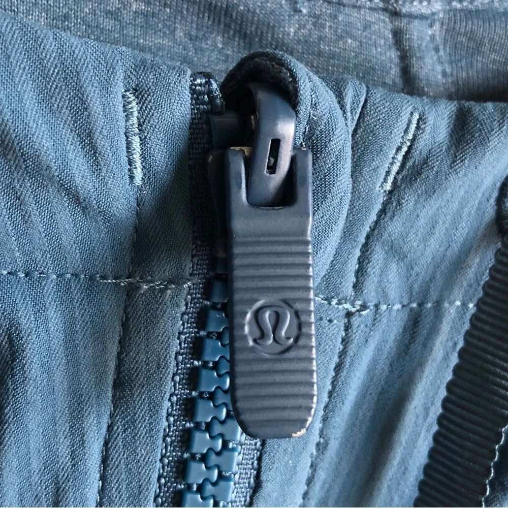 Lululemon Dance Studio Jacket Rib Sleeve Reversible Petrol Blue 10 Hoodie